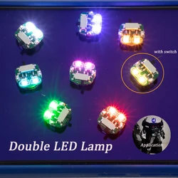 2pcs Single/Double LED Lamp Switch  Control Toys No Need Magnet Multi-color Choices for DIY Model Making