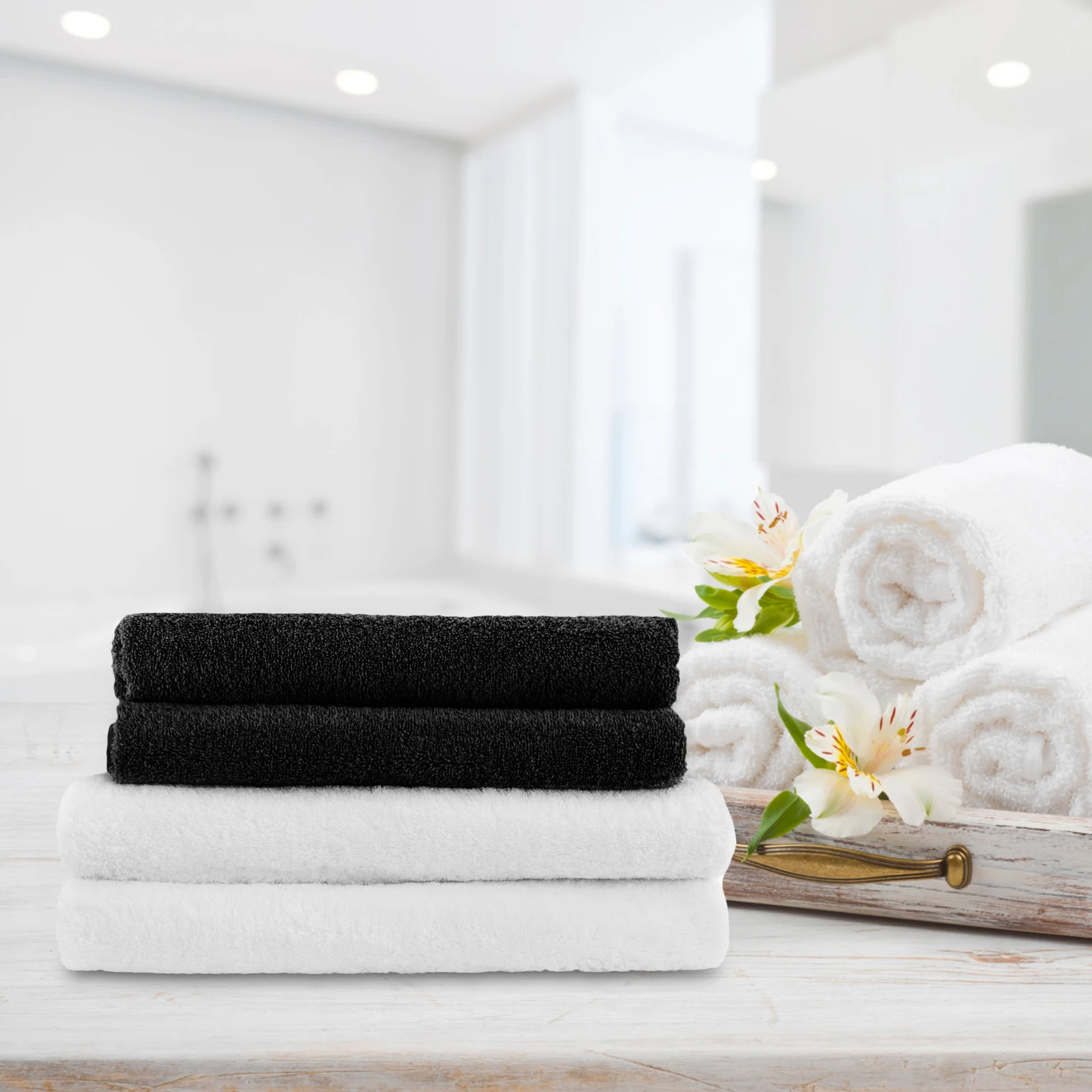 

8pcs Kitchen Dish Towels Strong Decontamination Durable Water Absorption Cleaning Cloth For Dishes Pots Black White Dishwashing