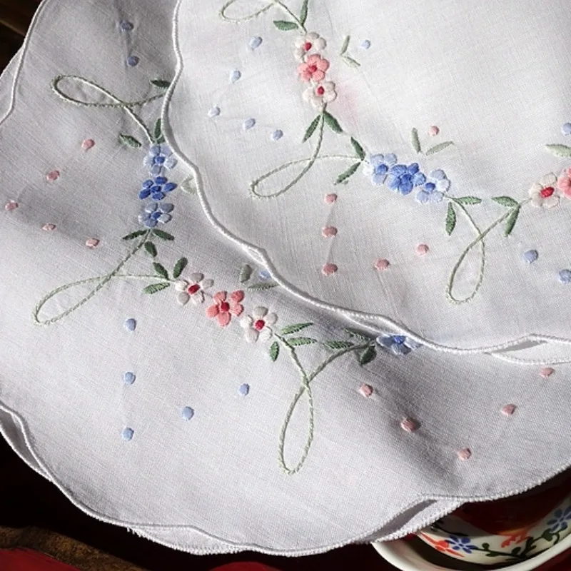 البريطانية الطازجة الأميرة نمط الرجعية القطن الخالص اليد المطرزة تحديد الموقع مسند الذراع منشفة 29X40 سنتيمتر 32x48 سنتيمتر منديل