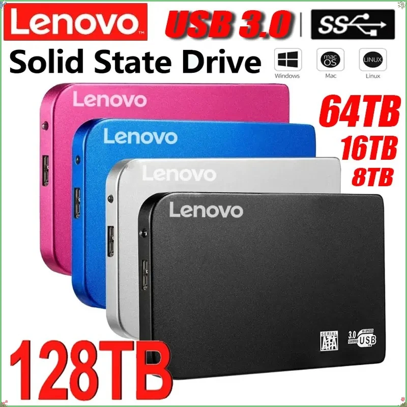 

Оригинальный высокоскоростной SSD-накопитель Lenovo 2TB/4TB, портативный внешний твердотельный накопитель с интерфейсом USB 3.1, мобильный жесткий диск для ноутбука