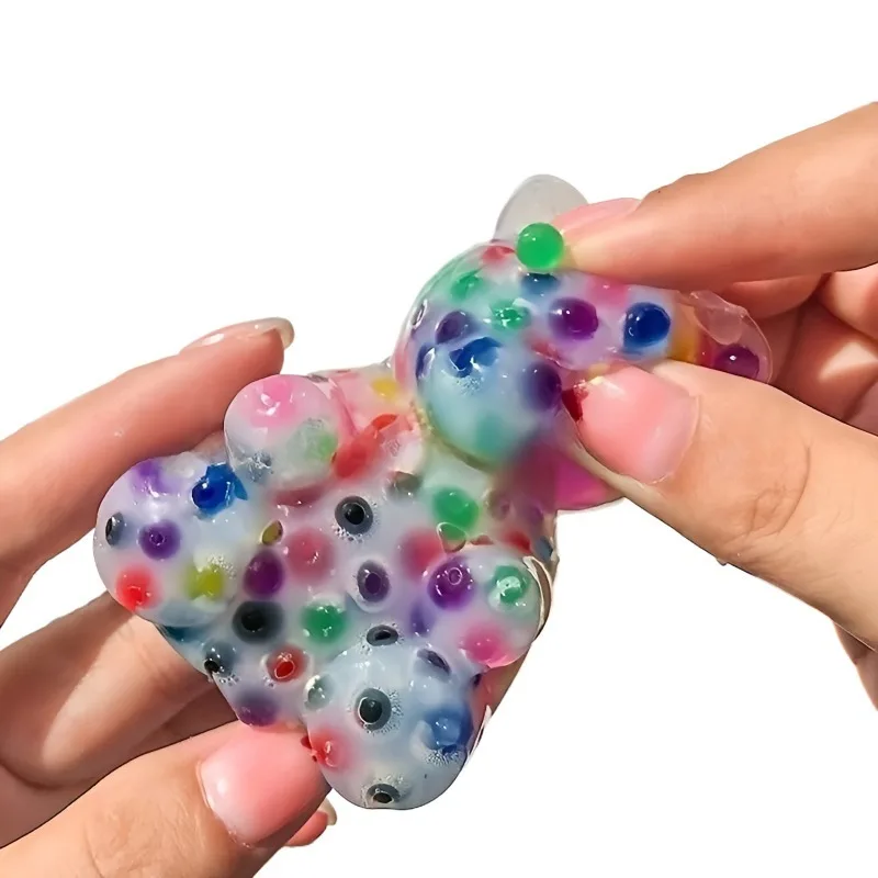 スクイーズリトルベア ニキビを絞るフィジェットトイ ウェットソフトキュートアニマル減圧玩具 クリエイティブキュート抗ストレスギフトいたずらおもちゃ
