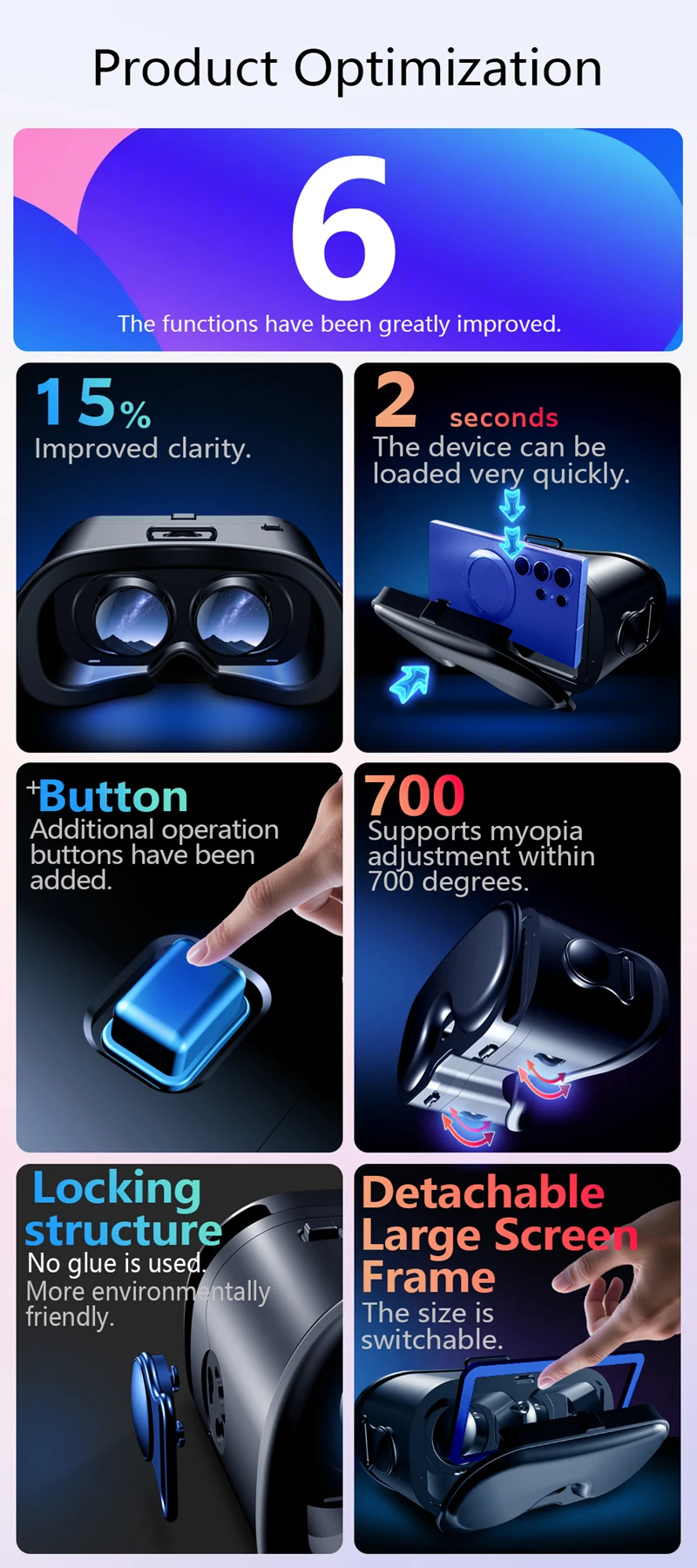 Neues VRG Q8 All-in-One VR-Headset Virtuelle Realität 3D Panorama-Gaming AR für Smartphones – Detail 3