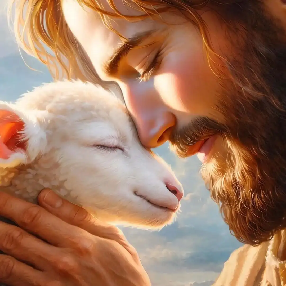 DIY Colorful Jesus Tenderly Embracing Lamb Sky Portrait Art Diamond Painting Mosaic Handmade Art Exquisite Home Decoration
