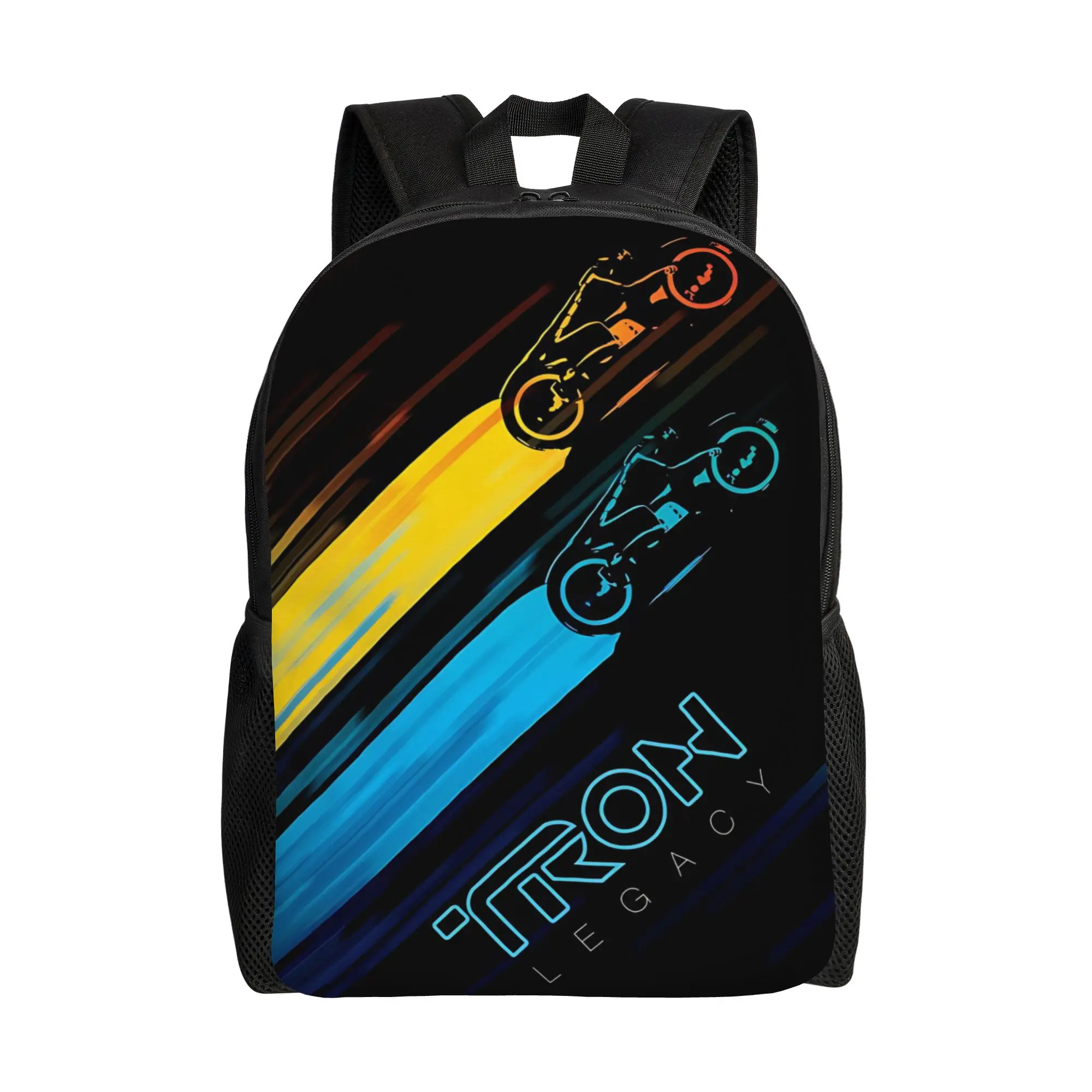 

1PC Backpack Disney Tron Ares Logo Daypack blue and yellow battle Daily For School Zipper Closure Rucksack