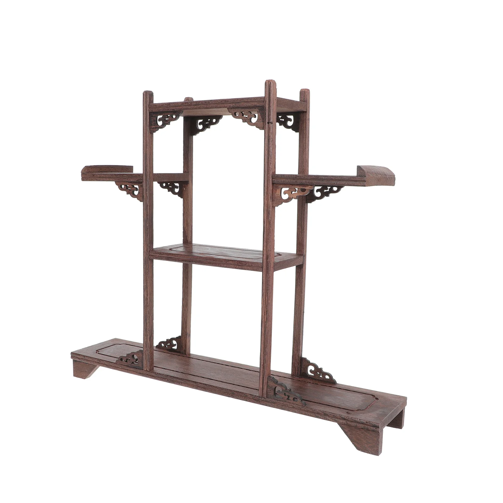 

Wenwan Display Stand Curio Decor Storage Shelves Desktop Ornament Shelf Indoor Plants Stands Wood Wooden Frame Bracket