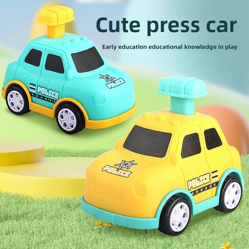 New children's inertial pressing pull-back car simulation model small police car