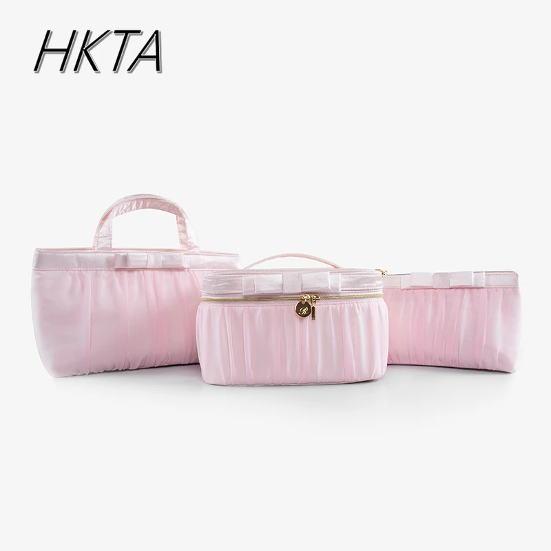 Estilo japonês rosa sacos de cosméticos mina armazenamento portátil grande capacidade portátil multifuncional balde viagem compõem saco feminino