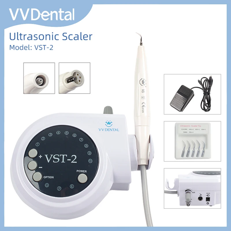 

VVDental Ultrasonic Scaler Machine Remove Tooth Calculus Smoke Stains Scaling Periodontics Endodontic Fit DTE Satelec Handpiece