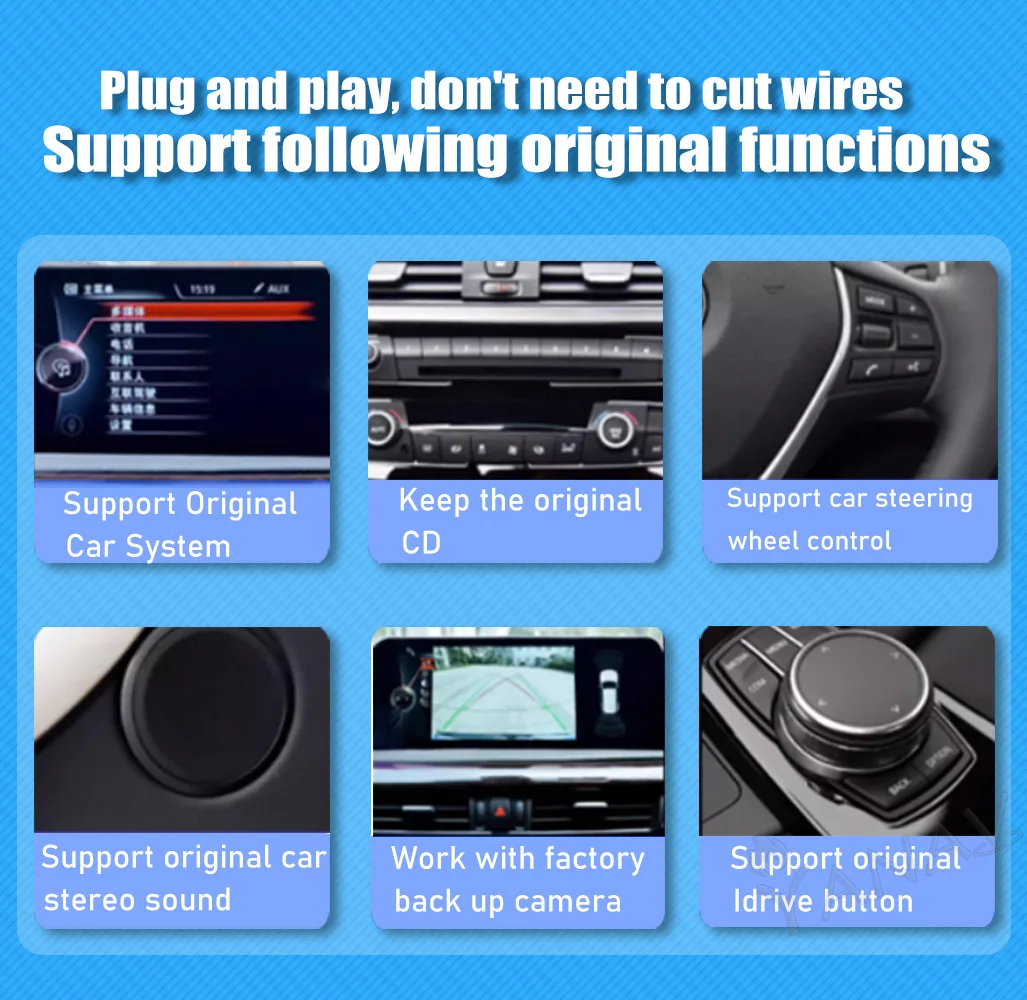 14.9 Inch Android 13 Car Radio For BMW 5 Series F10 F18 GT E60 3 Series F30 7 Series F01 2003-2019 AC Panel Control Navigation