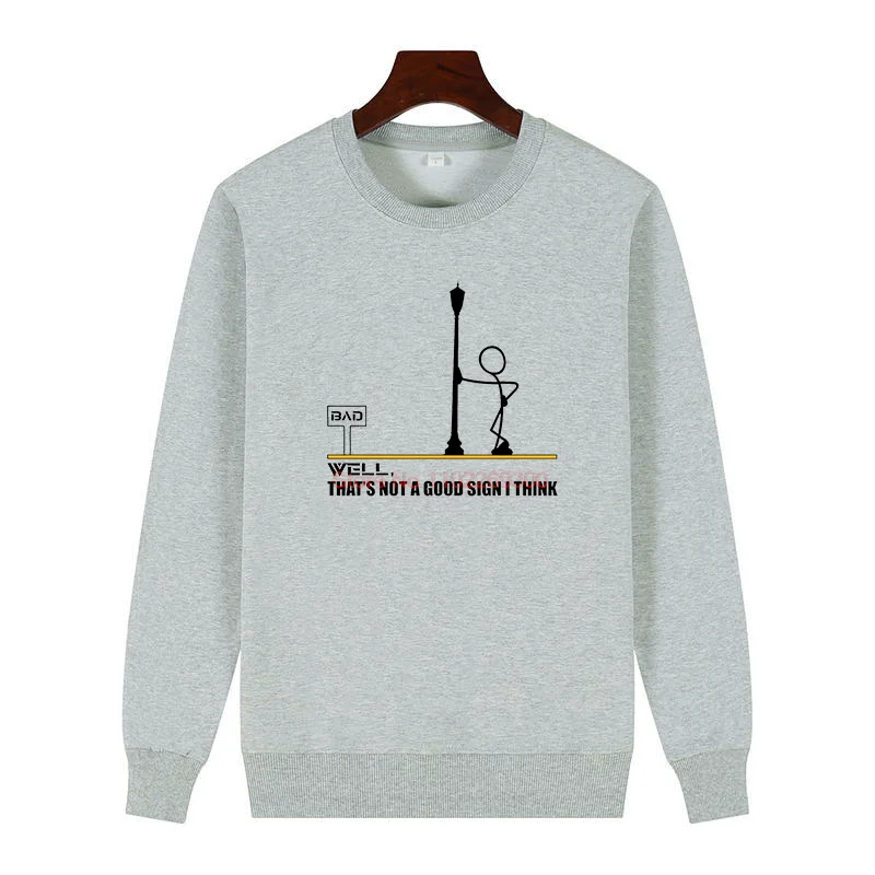Men's Winter Sweater Well That's Not A Good Sign Meme Funny Graphic Sweatshirts Printed Sweater Fashion Men's Sportswear