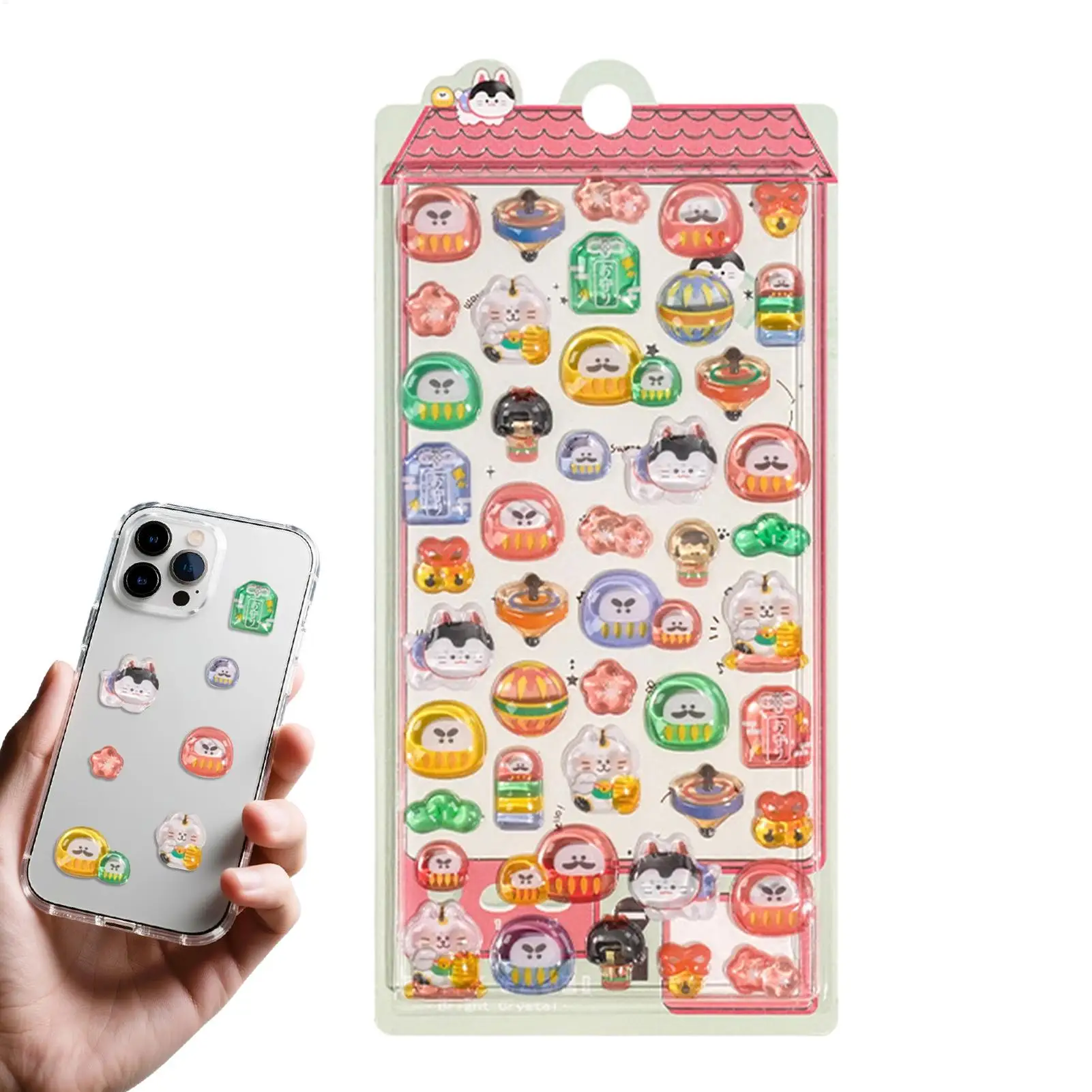 ملصقات ثلاثية الأبعاد على الطراز الياباني لسكرابوكينغ واليوميات، شارات حساب يدوية لطيفة لحافظات الهاتف وأجهزة الكمبيوتر المحمولة والبطاقات والحرف اليدوية