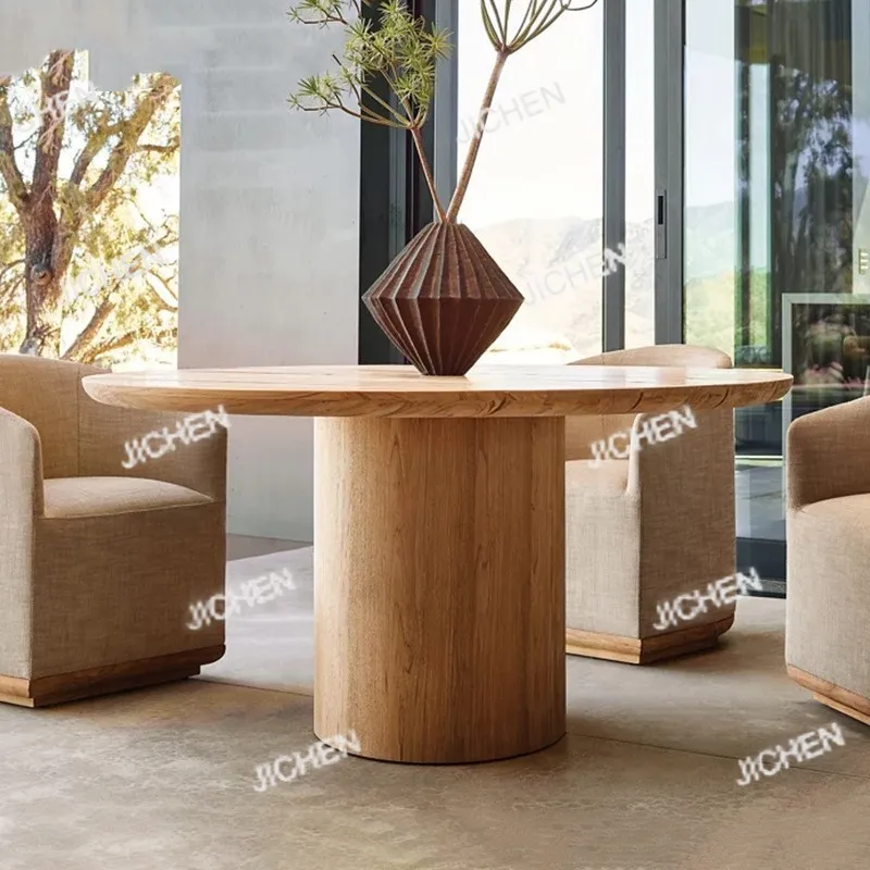 

Villa Open-air Outdoor Dining Table And Chairs Outdoor Teak Dining Table Cross-border Courtyard Outdoor Solid Wood Tables And