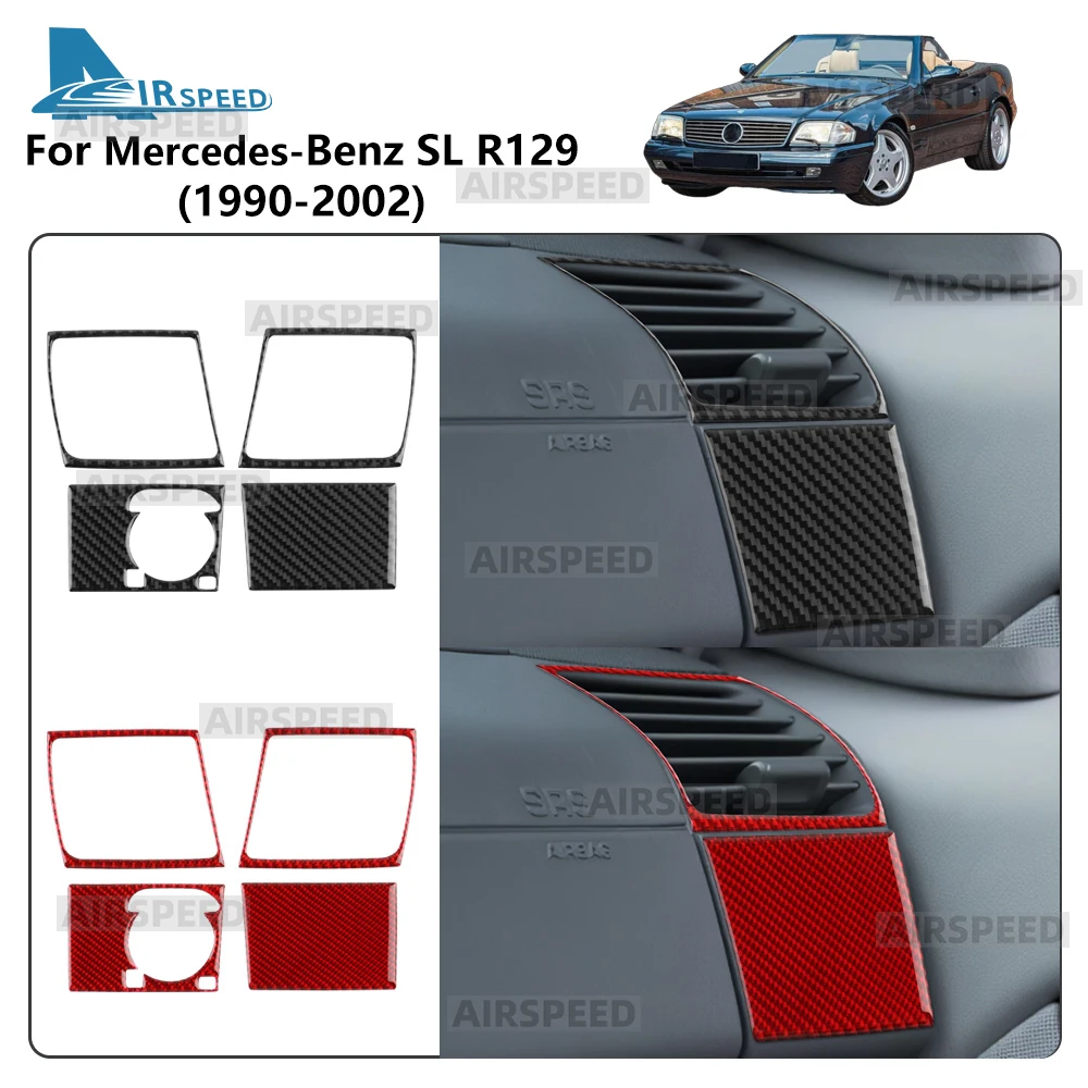 Echter weicher Carbonfaser-Aufkleber für Mercedes Benz SL R129 1990-2002 Seitliche Lüftungsschlitze