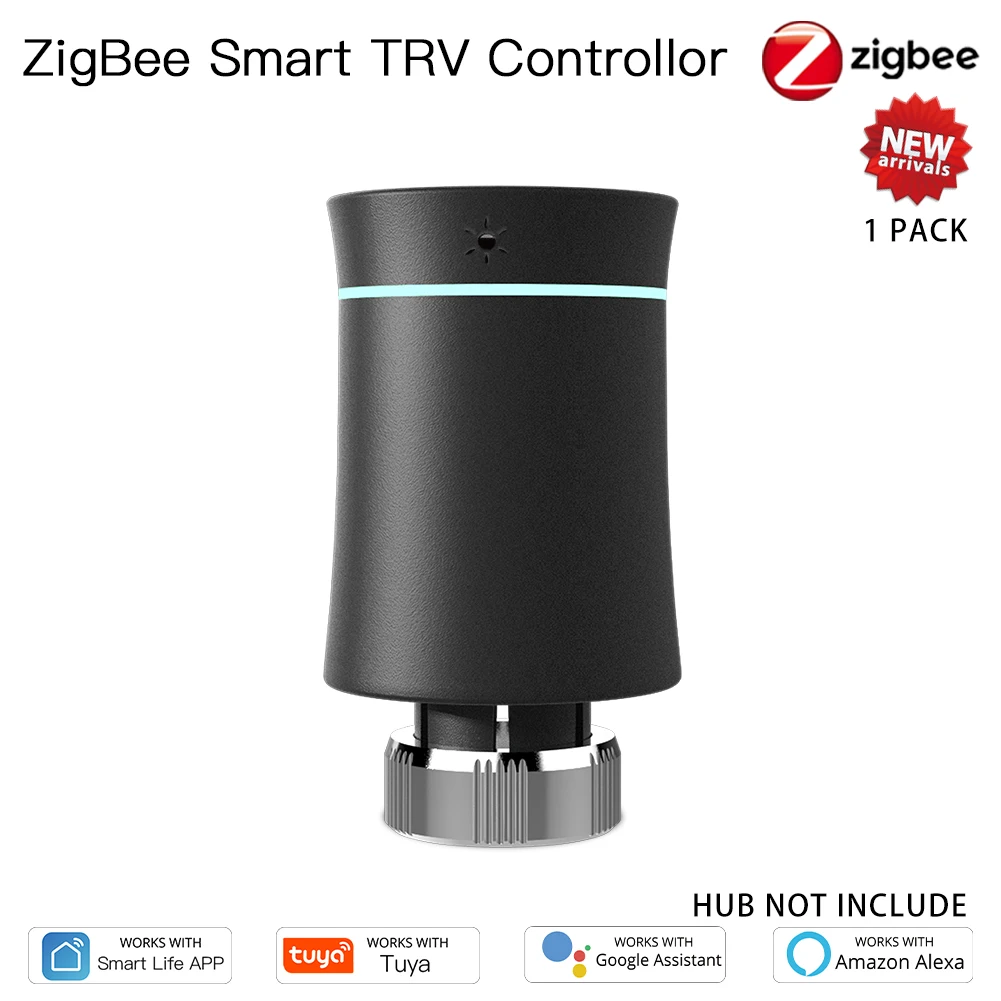 MOES ZigBee 3.0 TRV Thermostaat Tuya Radiator Actuator Klep Slimme Programmeerbare Temperatuurregelaar Alexa Google Spraakbesturing