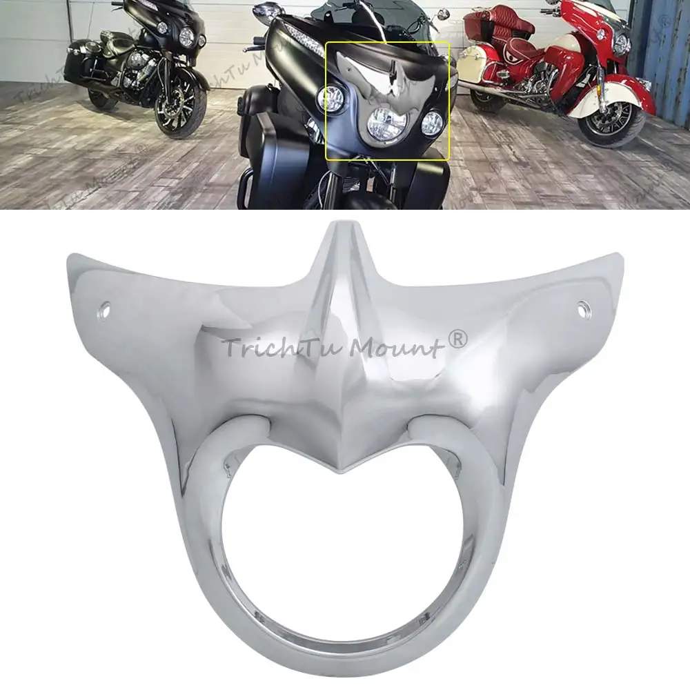 غطاء إطار المصباح الأمامي للدراجات النارية العالمي من الكروم ABS للزعيم الهندي رودماستر 2014-2025 ملحقات هدية أمامية
