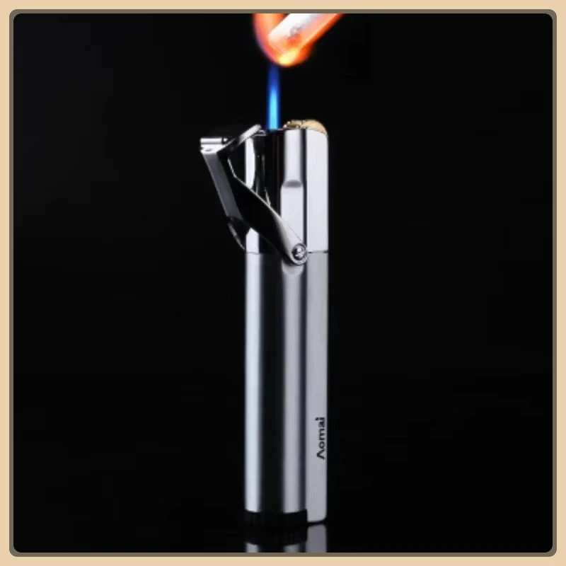 

Новинка 2023 года, портативная компактная газовая турбогорелка 1300 C, бутановая зажигалка, фиксированная ветрозащитная металлическая зажигалка для сигар.