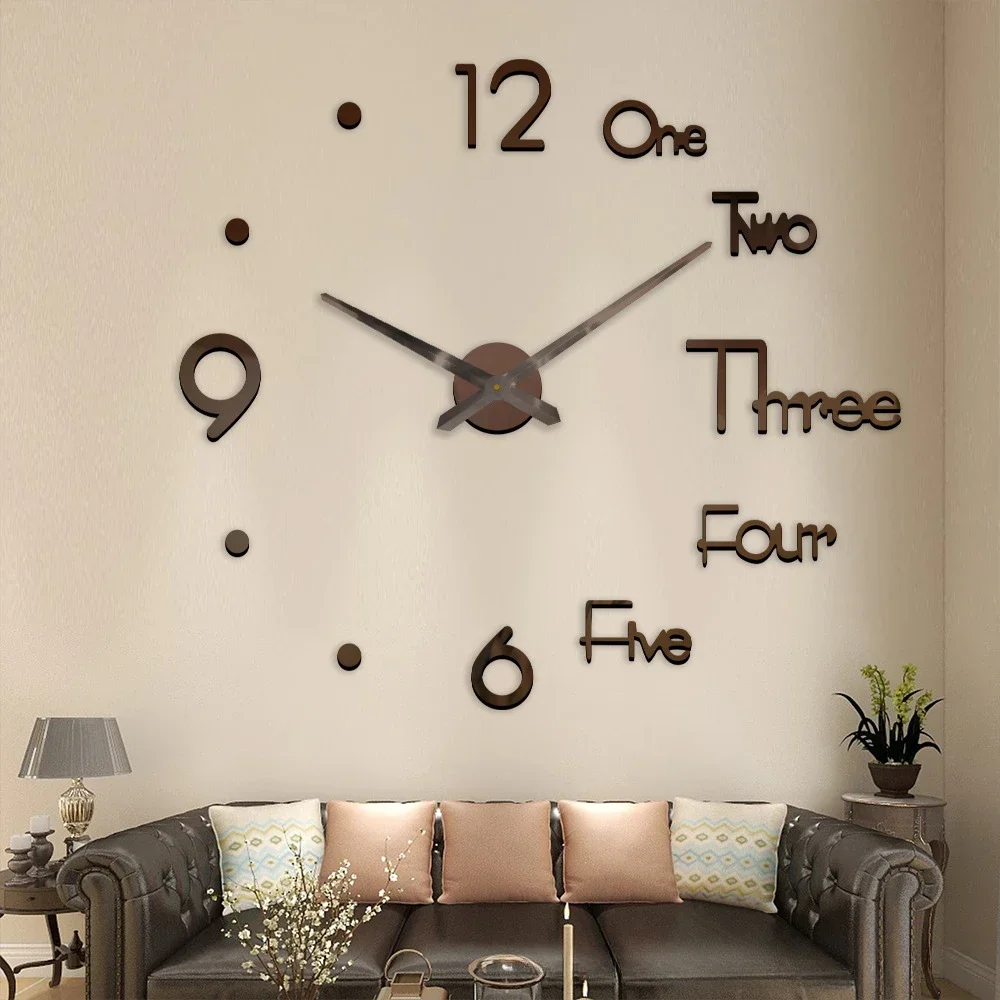 

new 3D three-dimensional wall clocks DIY fun clock creative decoration wall sticker clocks mirror Clock simple and fashionable