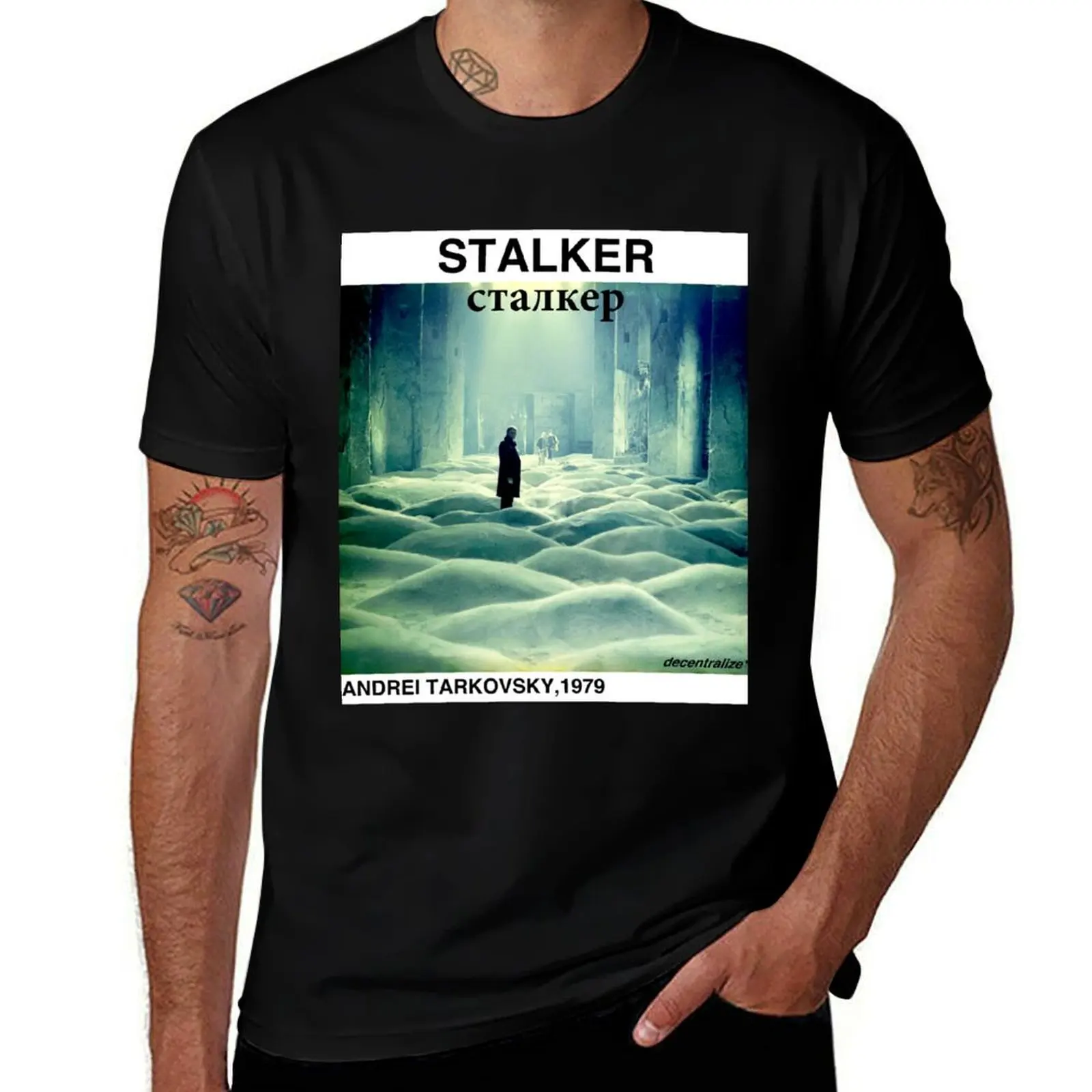 сталкер, STALKER, TARKOVSKY T-Shirt Basic Solid Color Short Sleeve Cotton Top T-Shirt