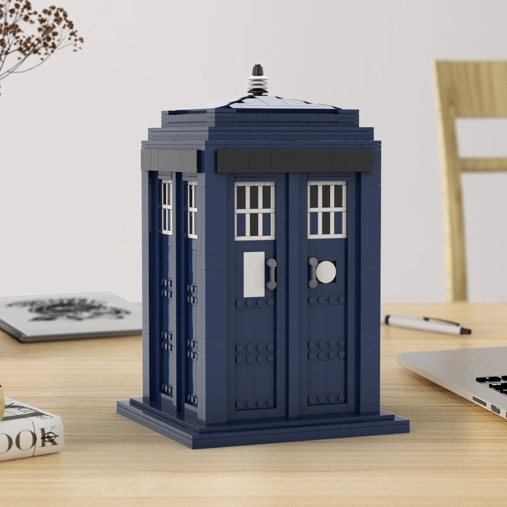 Moc viajando através de filmes médico tarardiseds portal whoed conjunto blocos de construção kits polícia cabine telefônica tijolos brinquedo presente do miúdo