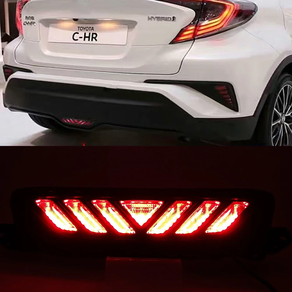 Nice 1Pcs LED Reflector rear bumper light fog lamp driving lamp brake light warning light For Toyota CHR 2016 2017 2018 2019