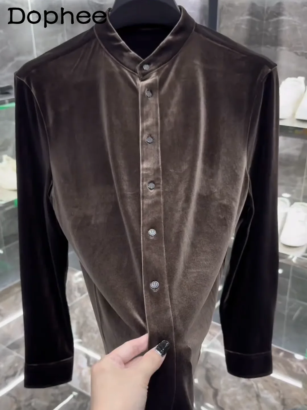 

Winter New Soft Skin-Friendly Velvet Turn-Down Collar Men's Long Sleeve Shirt Business Casual Comfortable Stylish Shirt for Men