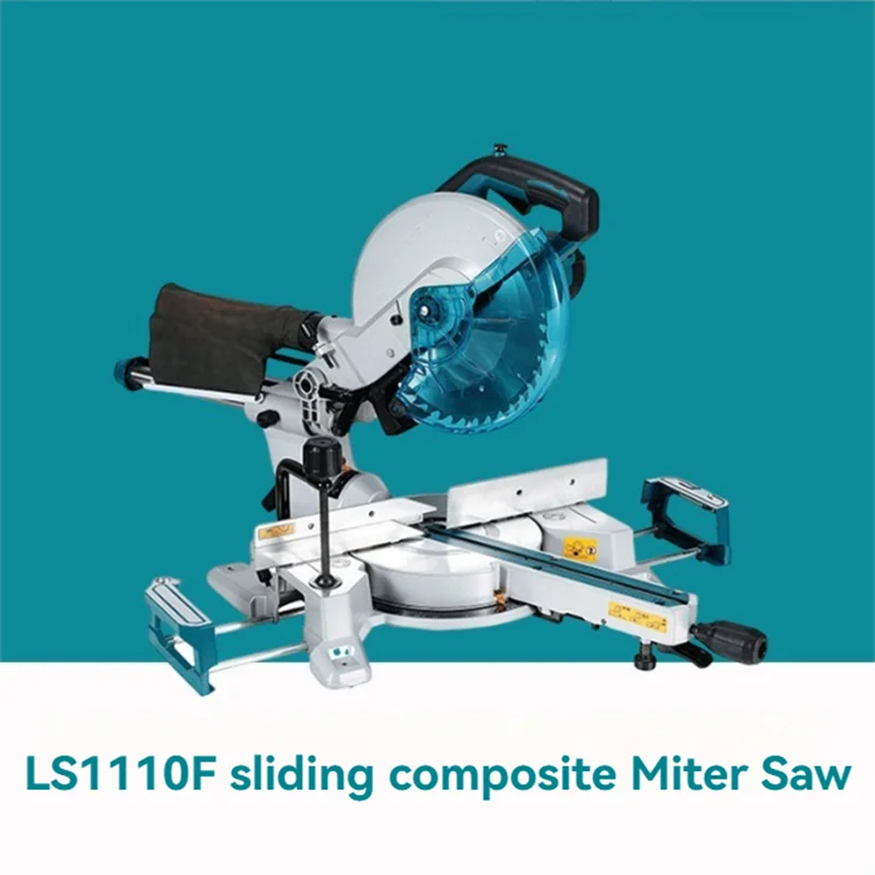 LS1110F Sliding Composite Oblique Saw 10-inch Multi-functional Composite Saw Perfect Woodworking Miter Saw with Saw Blade