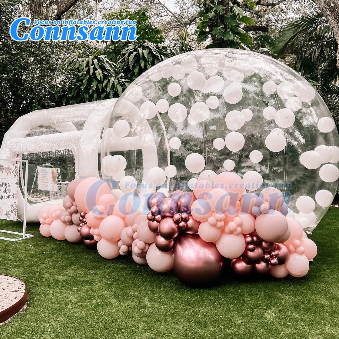 Connsann Inflatable Bubble Tent,Bubble House with Blower, 13ft Dia Clear Balloon Bubble Dome for Children Party Customization