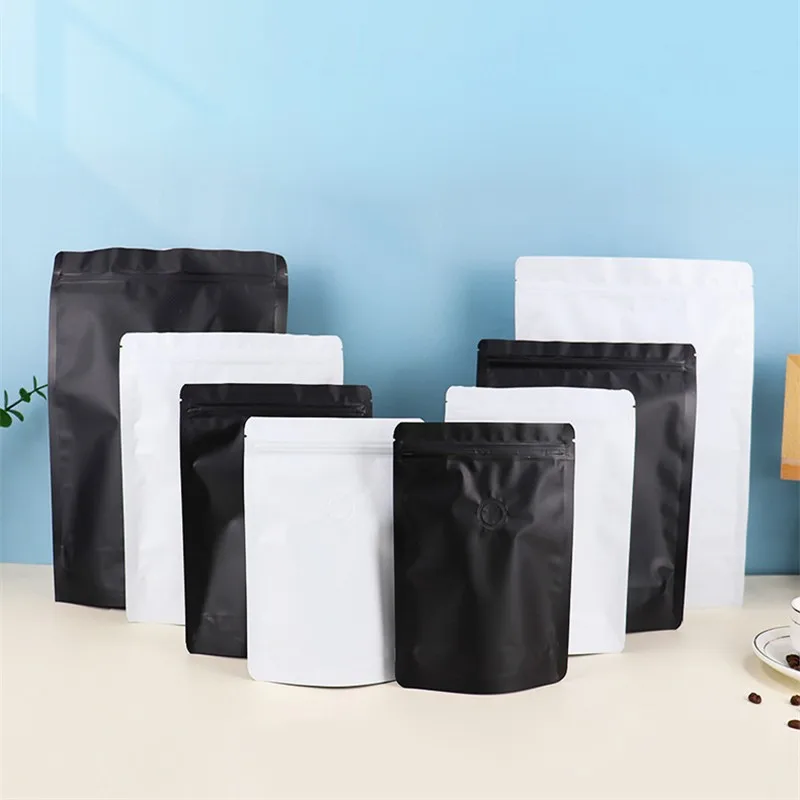 StoBag Custom Coffee Beans Packaging Bag with Valve Aluminum Foil Ziplock Sealed for Tea Nuts Snack Powder Food Storage Pouches