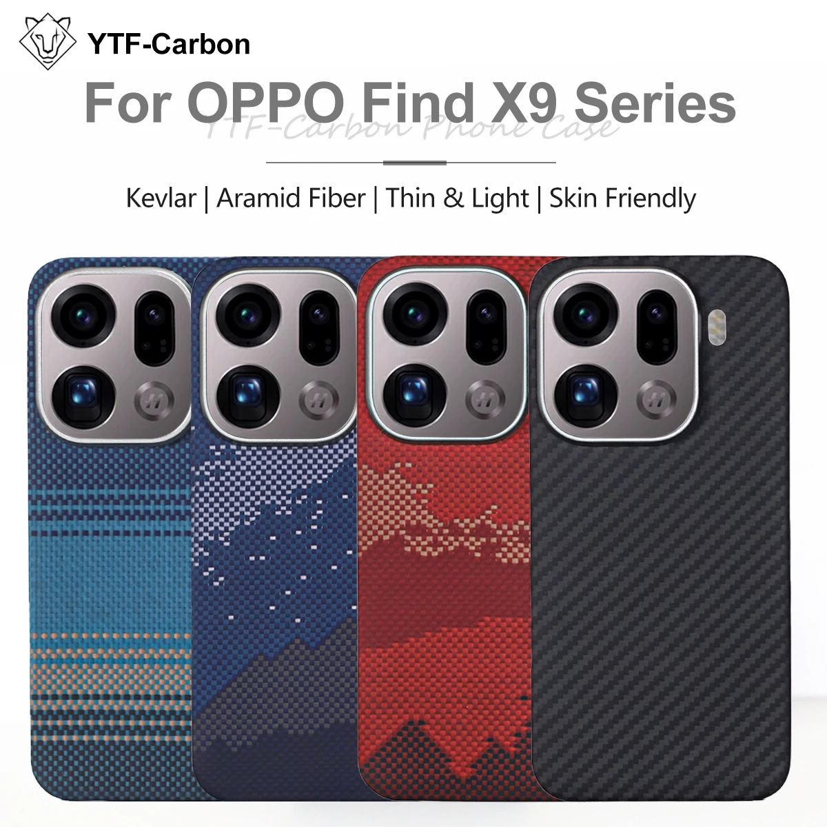 حافظة كربون YTF لهاتف OPPO Find X9/X9 Pro كيفلار ألياف الأراميد magsafe غطاء صلب رفيع للغاية مغناطيسي أسود نحيف أحمر فاتح ممتاز #1