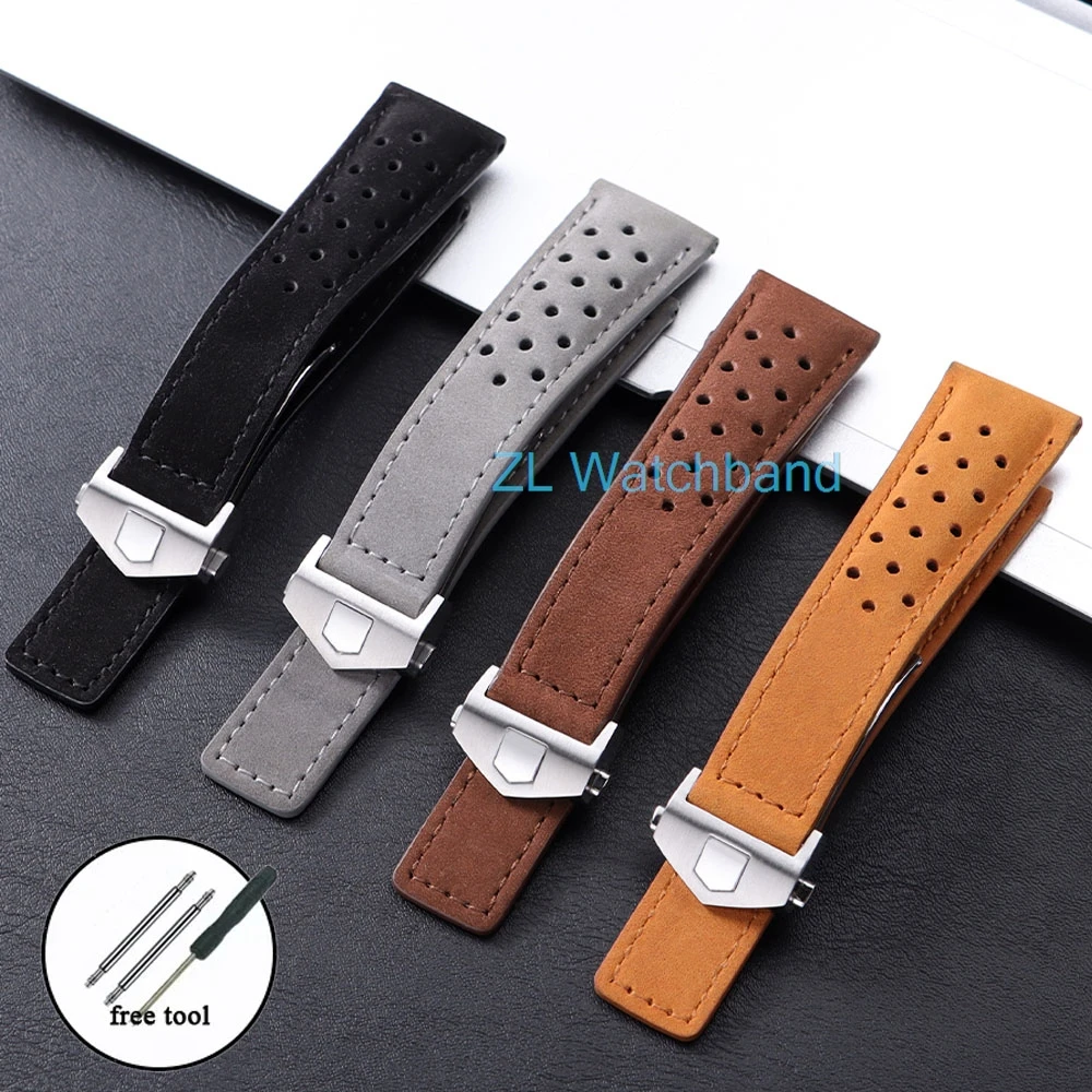 20mm 22mm 24mm Echtleder-Uhrenarmband für Tag Heuer Carrera Serie, Armband für Herren und Damen, universelles Armband