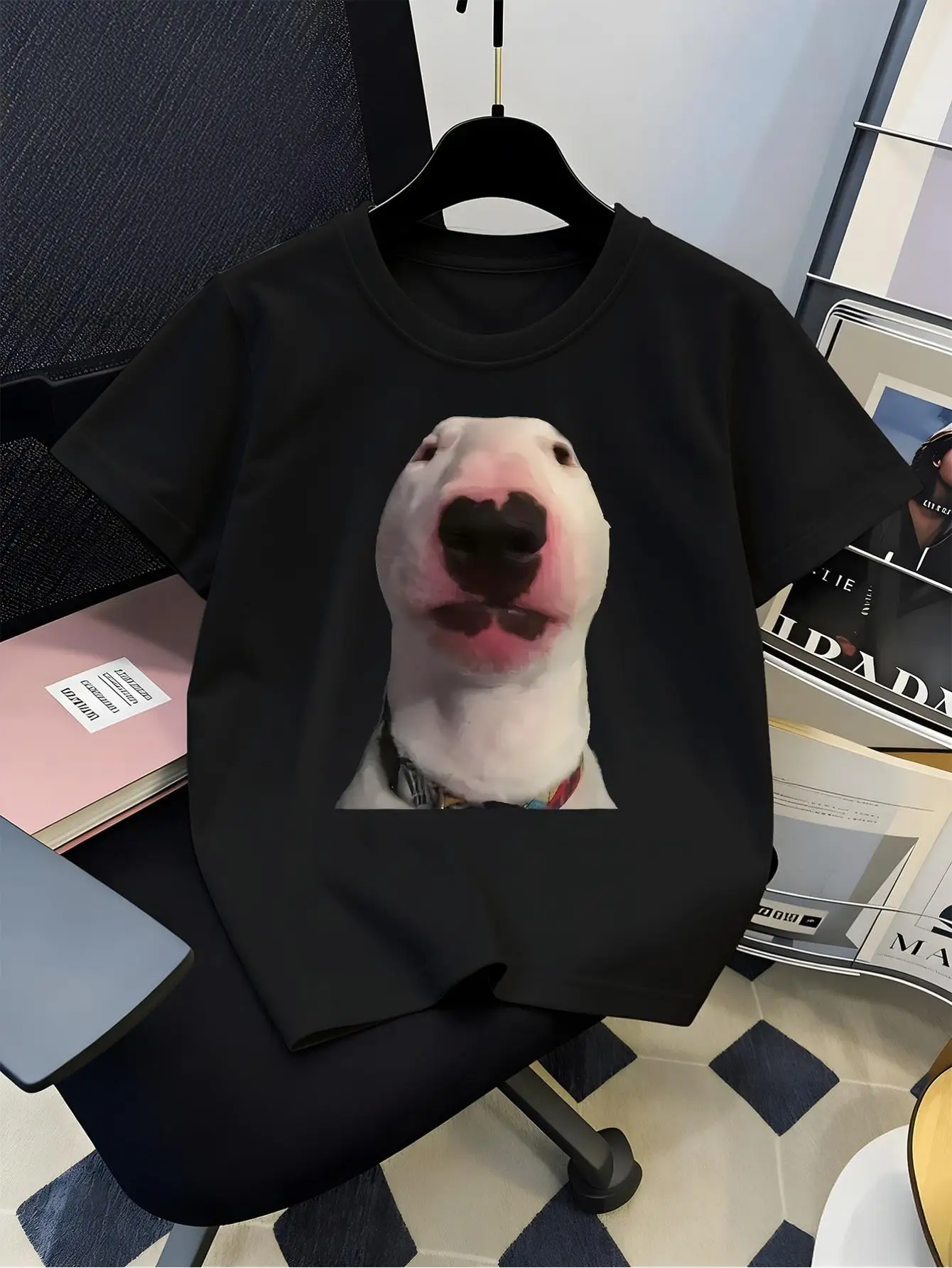 Kids Boys Girl T Shirt Funny Bull Terrier Dog Meme Print Short Sleeve Tee Family Matching Summer Holiday Parent Child Casual Top
