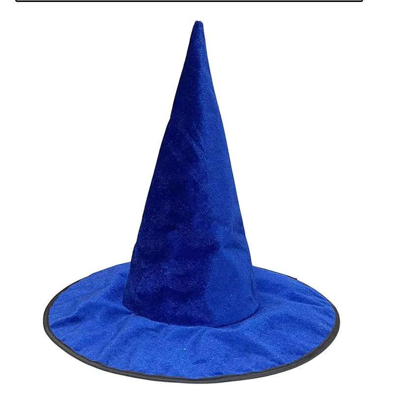 Hexenhut Halloween Farbiger Flanell Hexenhut Dunkler Hexenhut Zauberer Halloween Hexenhaarschmuck für Familienfestparty – Detail 4