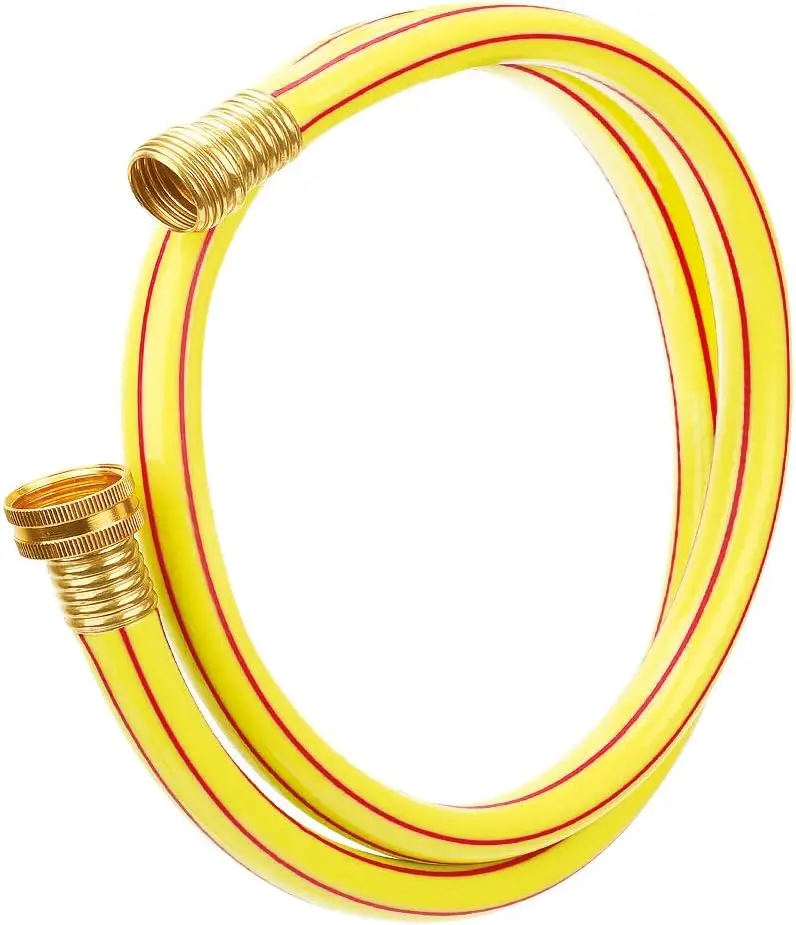 

Short Yellow Leader Garden Hose 5/8 in x 4 ft Durable Flexible Lightweight Water Pipe for Yard Use with Kink Free No Leaking