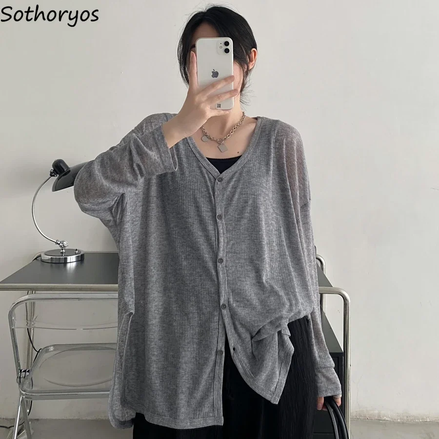 Baggy Sleep Tops Women Home Casual Soft Side-slit Breathable Sleepwear All-match Harajuku Simple Nighty for Ladies Korean Trendy