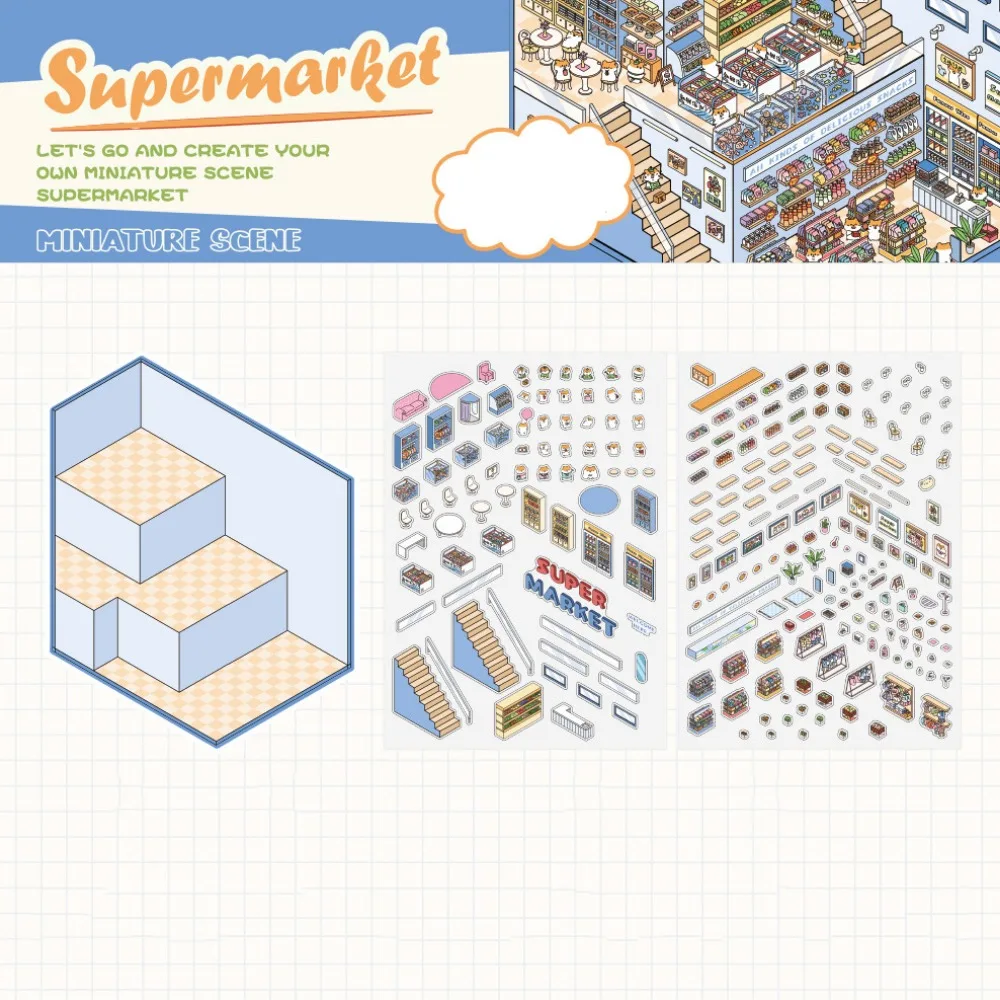 حجم كبير 3D المشهد ملصق ورقة الغابات قرية ركن بارك DIY المشهد ملصق القهوة مخبز مقاوم للماء #1