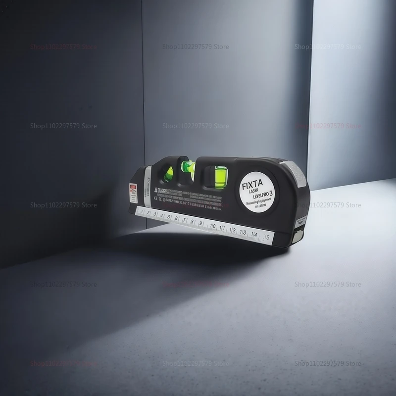أداة تسوية ليزر متقاطعة على مستوى الليزر مع مسطرة قياس شريطية 8 أقدام لبناء تجديد المنزل ومشاريع DIY