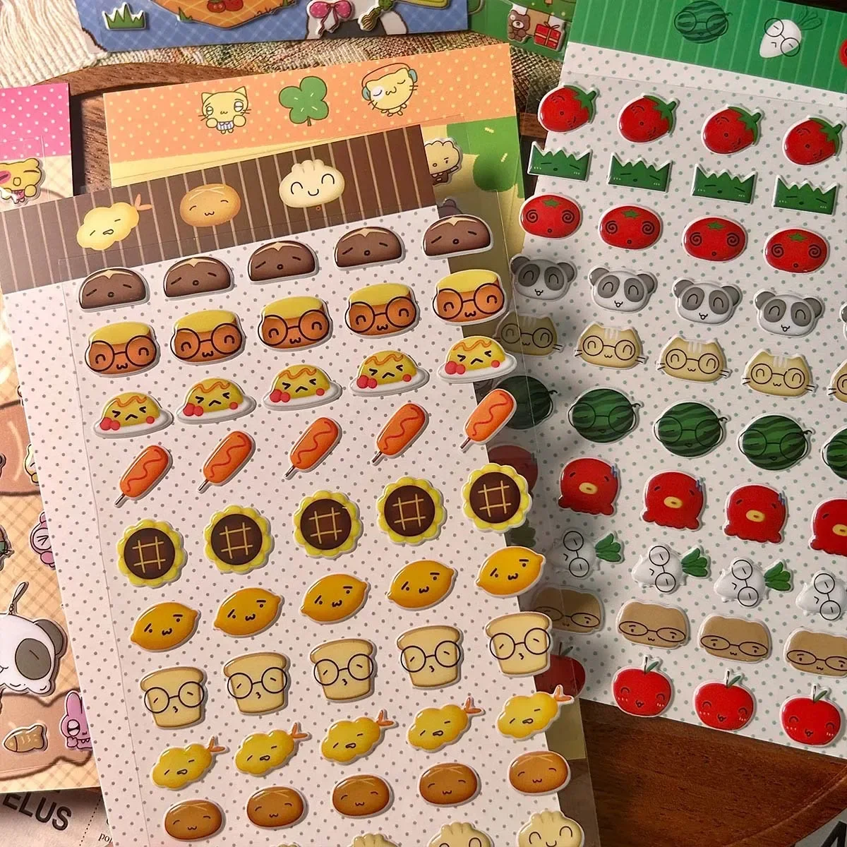 3D Bubble Stickers Cute Animal Christmas Stickers Waterproof Cartoon Handbook Decoration