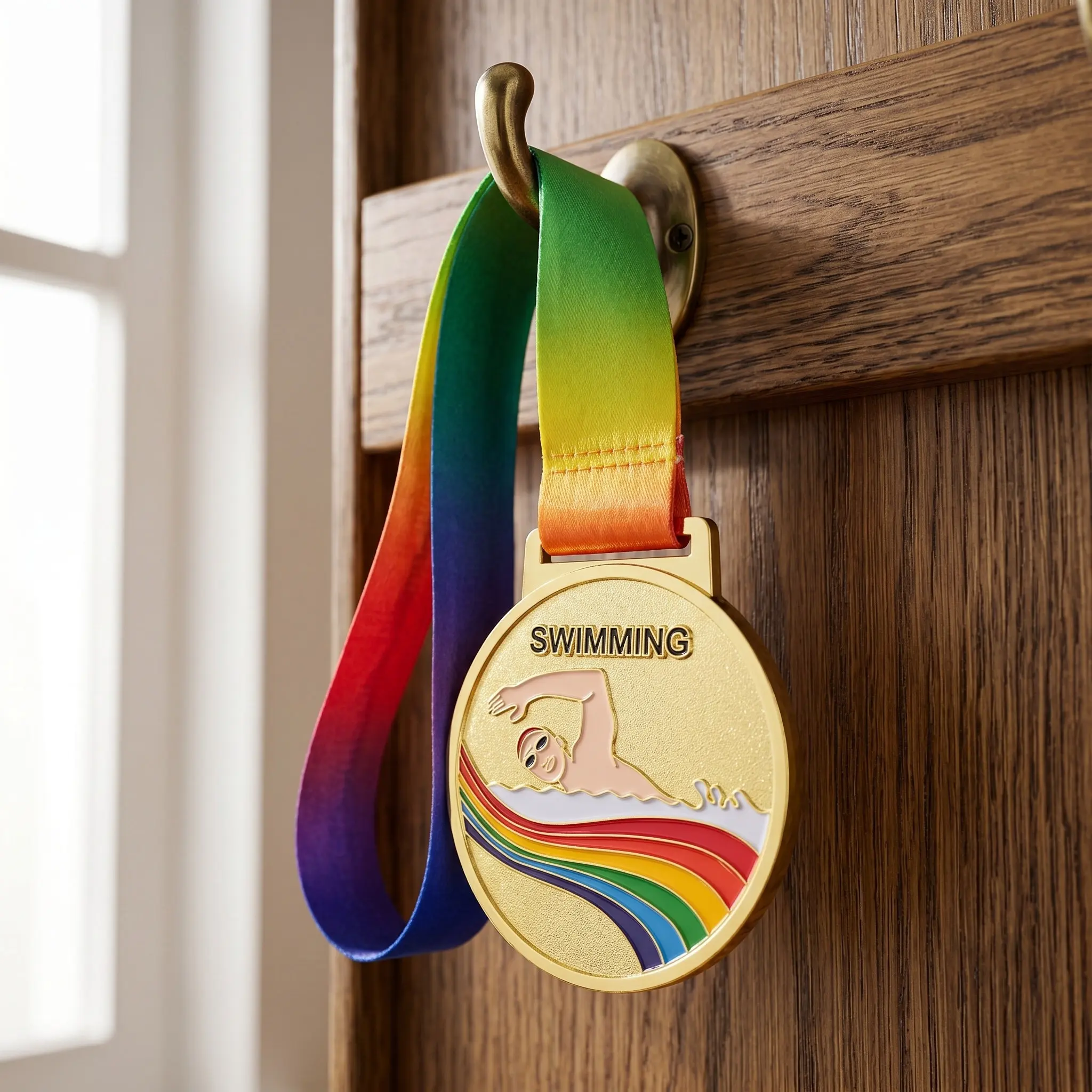 Childrens Swimming Medal Solid Metal Award Trophy for Youth Sports Tournaments Water Events First Place Participation