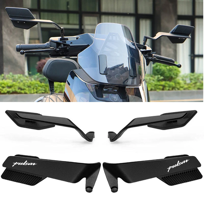Espejo retrovisor ajustable sigiloso para motocicleta, espejos de ala fija para Pulsar Dominar400 BAJAJ 180 PULSAR135 NS200 NS160 NS125