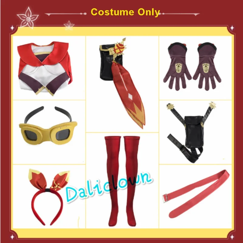 Gioco GenshinImpact ambra Cosplay Costume scarpe parrucca ragazza coniglietto tuta vestito completo Set Halloween carnevale Costume donna