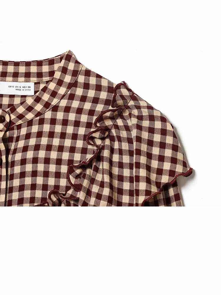 

HH Woman Early Spring Fashion Long Sleeves Single Breasted Stacked Lace Decoration Sweet Shirt Female Casual Versatile Tops