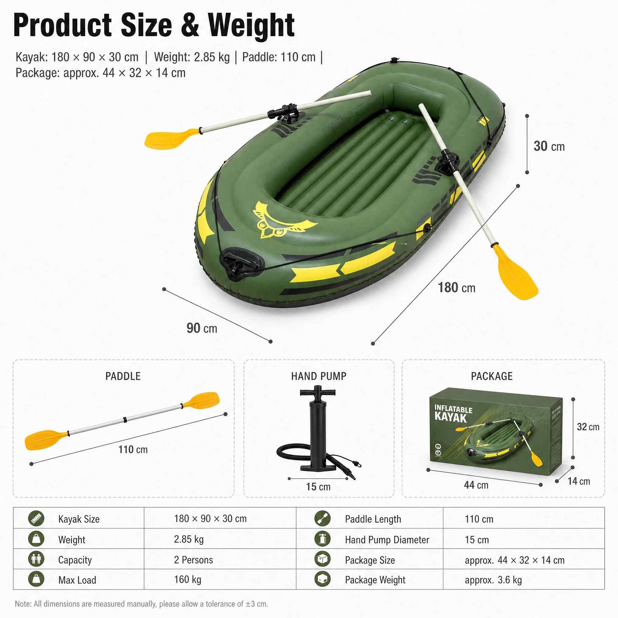 2 Person Inflatable Kayak Thickened PVC Portable Foldable Canoe With Paddles Pump Carry Bag Stable Fishing Boat For Lake River view 6