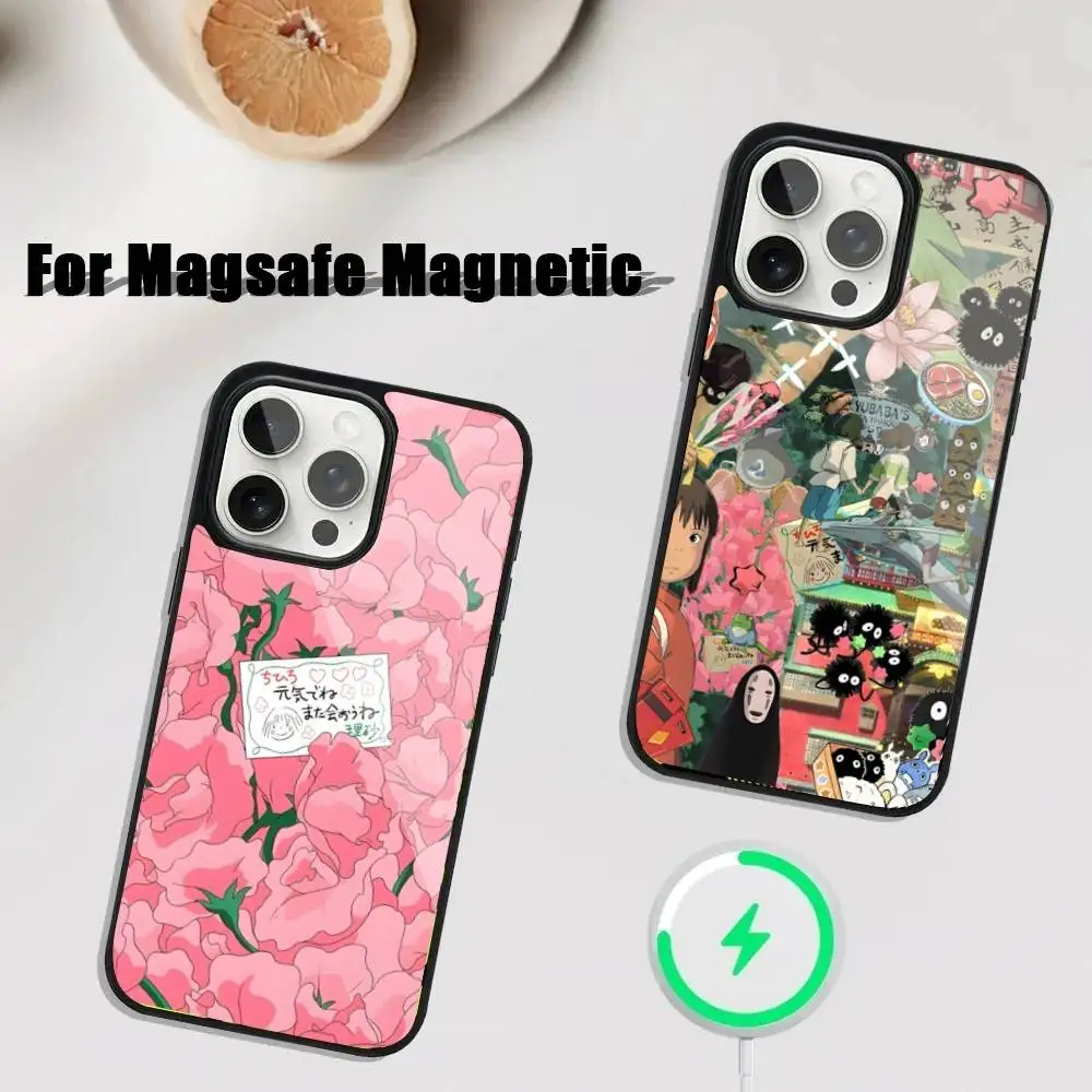 

S-Spiriteds-Flower-A-Away Phone Case For iPhone 17,16,15,14,13,12,11,Pro,Max,Plus,Mini,SE4,E Magnetic Magsafe Wireless Charging