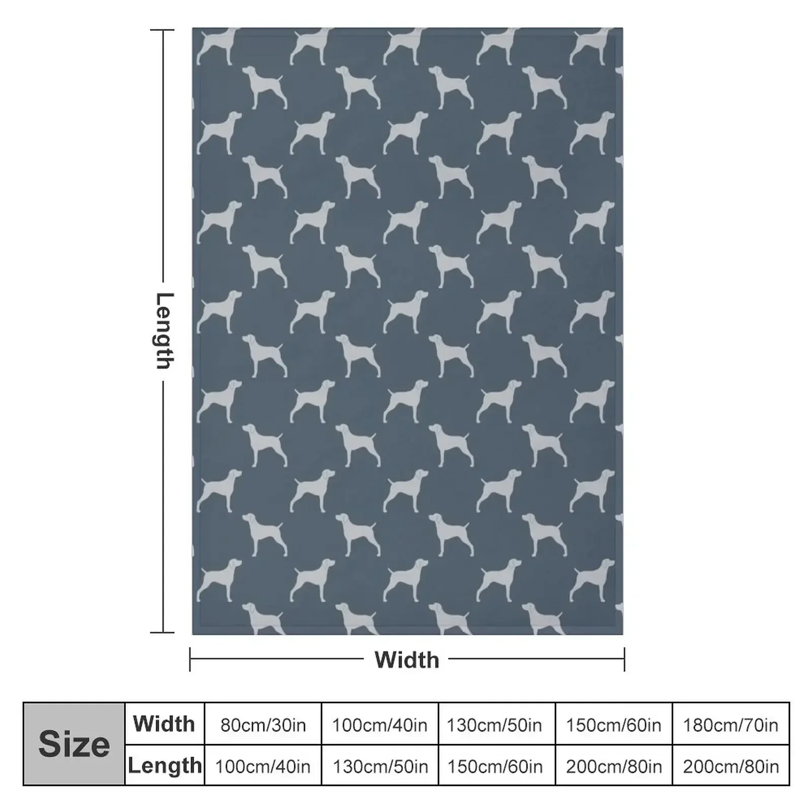 Weimaraner Silhouette(s) Throw Blankets Large Personalized Gift Soft Plaid Blankets