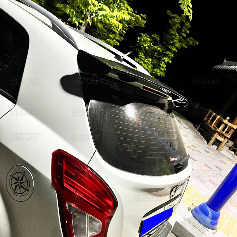 Use For Ssangyong Korando 2013-2017 Spoiler ABS Plastic Carbon Fiber Look Hatchback Roof Rear Wing Body Kit Accessories