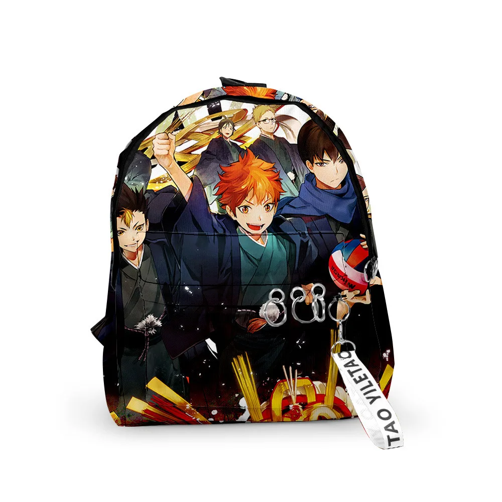 

Classic Haikyuu!! Notebook Backpacks Boys/Girls pupil School Bags 3D Print Keychains Oxford Waterproof Cute Small Backpacks