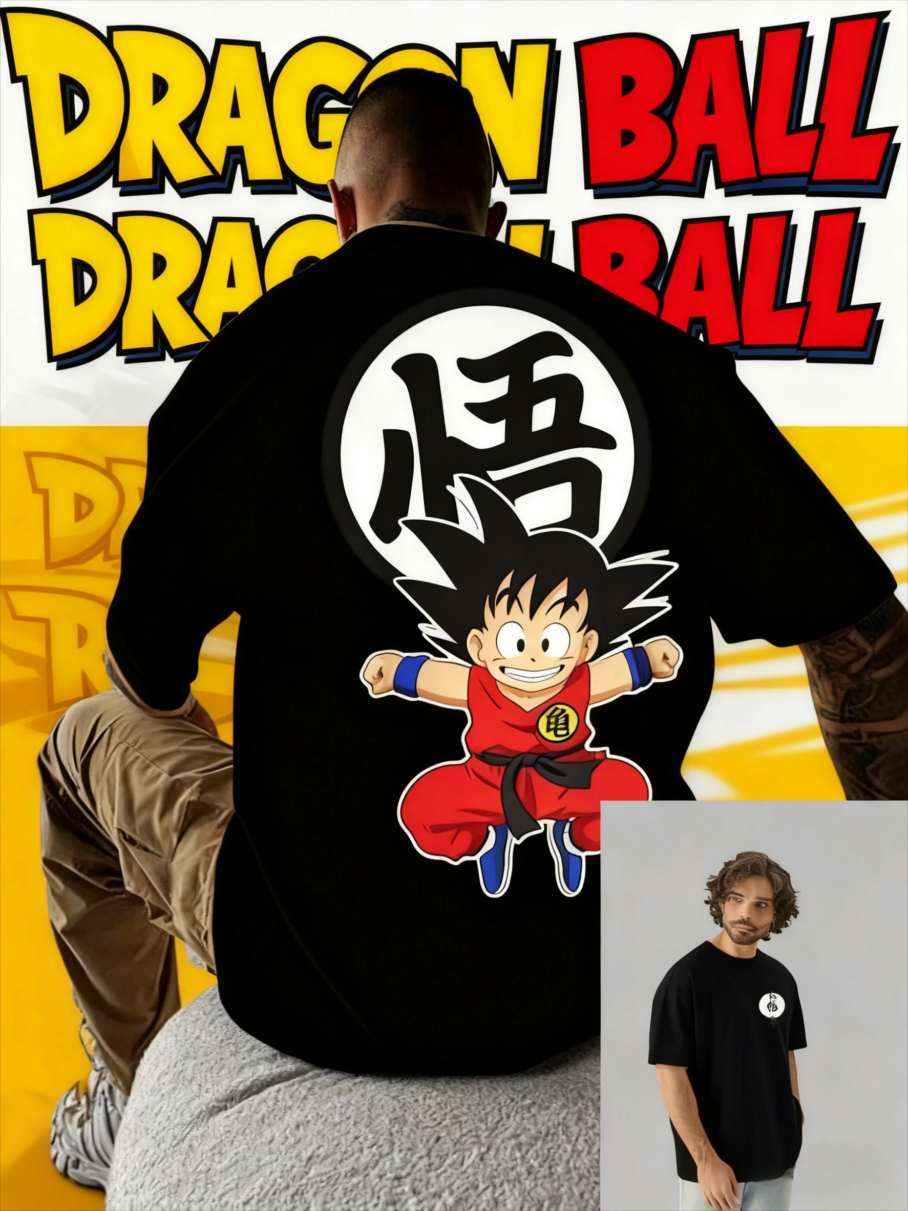 

2025 New Dragon Ball Anime Series Son Goku Character T-shirt, Extra-large Y2k Summer Print 100% Pure Cotton Loose Casual T-shirt