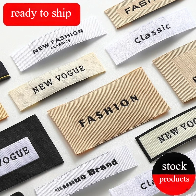 200 قطعة من علامات ملصقات الملابس المنسوجة بتصميم جديد - ملصقات العناية بالملابس المخصصة، علامات النسيج للملابس، جاهزة للشحن