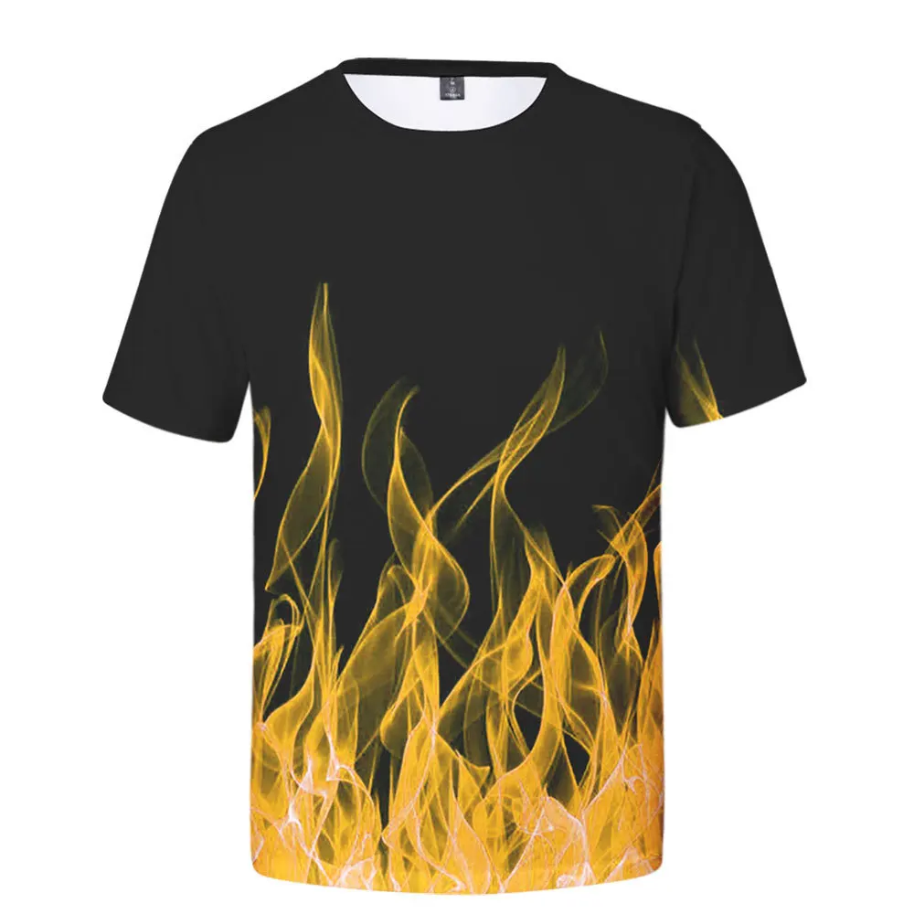 T-shirt à manches courtes pour homme et femme, modèle Harajuku, décontracté, avec motif de flamme bleue 3D, survêtement, Costume, 2022