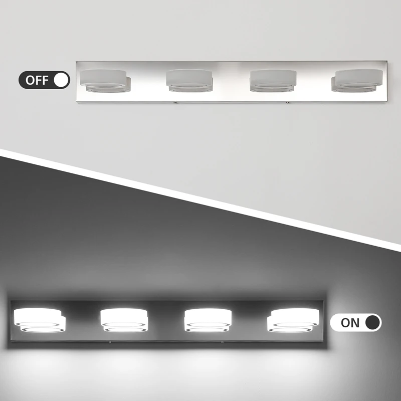 4/5/6 - light LED Bathroom Vanity Light, 5500K Dimmable, 270° Rotatable - Perfect for Dressing Room & Makeup Room